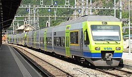 BLS RABe 525 015 op 21 juni 2009 te Brig