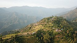 Aerial view of a village