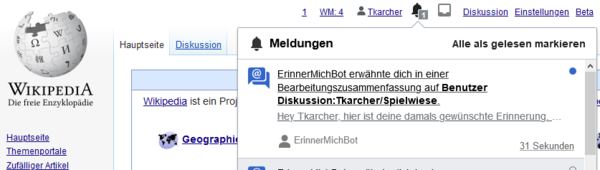 Erinnerung des ErinnerMichBot