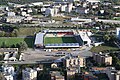 Le stade de Tourbillon vu depuis la colline du château de Tourbillon en octobre 2010