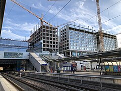 Böle station og indkøbscenteret Tripla under opførelse