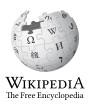 Wikipedia logo displaying the name "Wikipedia" and its slogan: "The Free Encyclopedia" below it, in English