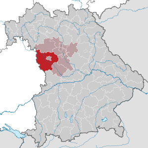 Beliggenheden af Landkreis Ansbach i Bayern (klikbart kort)