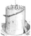 Échafaud construit sur le donjon de Coucy (d'après Viollet-le-Duc).