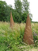 Germination sculpture at the entrance at the north end of the Portrack Meadows site