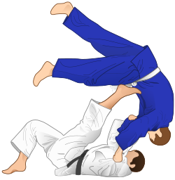 Tomoe-nage, a rear sacrifice throw included in Nage-no-kata