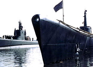 USS Dace (SS-247), on the left