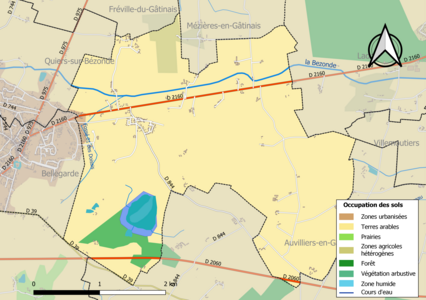 Carte des infrastructures et de l'occupation des sols de la commune en 2018 (CLC).