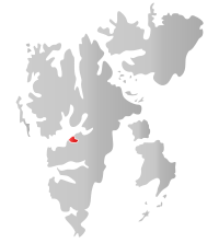 Kart som viser Longyearbyen.