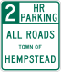 2 hour parking all roads Town of Hempstead, New York State