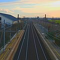 Voies ferrées depuis la passerelle - Gare de Belleville-sur-Saône