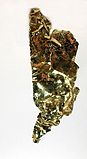 Gold leaf from Harvard Mine, Jamestown, California, USA. Size 9.3×3.2× >0.1 cm.