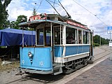 Motorwagen 10 van de Tram van Uppsala te Malmköping in 2008