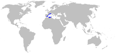 Distribuição da subfamília Aphyllanthoideae.