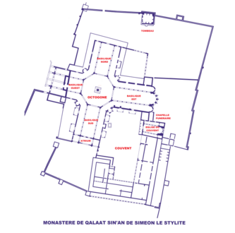 Plan du monastère et du martyrium de Siméon.