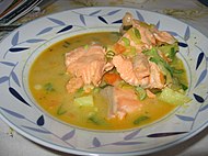 Finnish creamy salmon soup