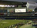 Rogers Centre video scoreboard follows the play.