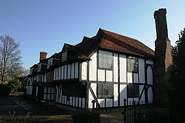 Southchurch Hall, showing the North and South Solars (the South being a Tudor extension), with the Main Hall stretching into the distance.