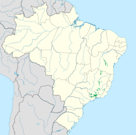 Localização aproximada da ecorregião dos Campos Rupestres, segundo o WWF.