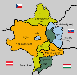 Centrope consists of regions that lie on either side of the northern and eastern borders of Austria