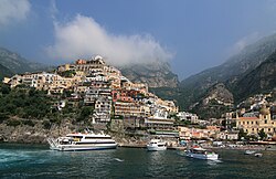 Positano látképe