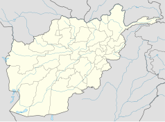 Mapa konturowa Afganistanu, u góry znajduje się punkt z opisem „Kunduz”