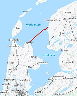 De Afsluitdijk in rood