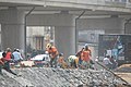 Chantier routier de l'échangeur carrefour FOKOU à Bonabéri