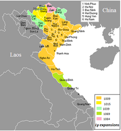 Quá trình phát triển cương thổ đời Lý từ năm 1009 đến năm 1084