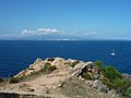 Straße von Bonifacio vom Capo Testa in Santa Teresa Gallura Sardinien.