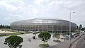 The exterior of the stadium at the corner of Üllői út and Könyves Kálmán körút