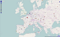 Eine digitale Karte von Europa in OSM