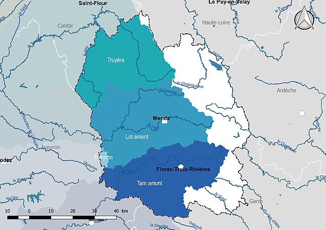 Les unités hydrographiques de référence (UHR) au sein du bassin Adour-Garonne.