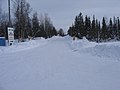 Die Straße Södra vägen im Winter