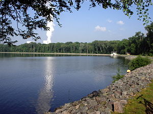 Der Stausee Rötha, nach Westen gesehen