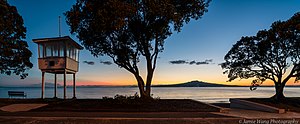 Narrow Neck Beach with Rangitoto island