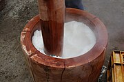 Preparation of mochi in Japan