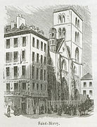 L'église Saint-Merry en 1855.