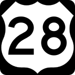 Straßenschild des U.S. Highways 28