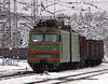 Russian Railways VL10 class locomotive hauling a freight train