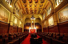 The Senate of Canada sits in the Centre Block in Ottawa