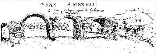 Pons Ambrussi, dibujo por Anne de Rulman, abogada del s. XVI.