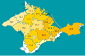 Percentage Krim-Tataren op de Krim (2001)