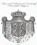 Wappen ab 1789 der Herzogin von Dillingen, Gräfin zu Ottweiler, und der gemeinsamen Nachkommen