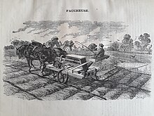 illustration d'une faucheuse en 1867