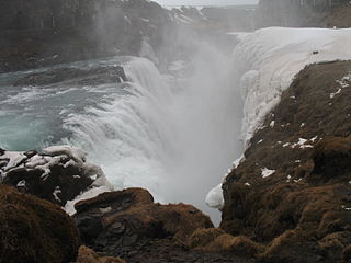 Gullfoss yn hwyr, Mawrth 2007