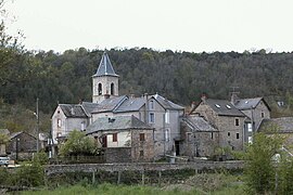 A view of the church in the village of Les Salelles