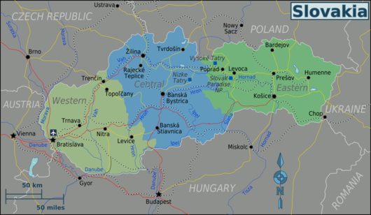 Mappa divisa per regioni