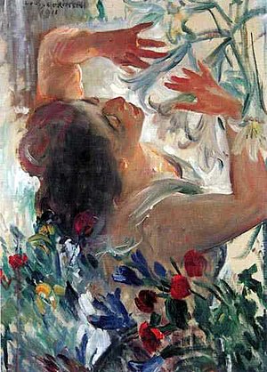 Frau mit Lilien im Treibhaus (Lovis Corinth)