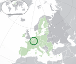 Map showing Luxembourg in Europe